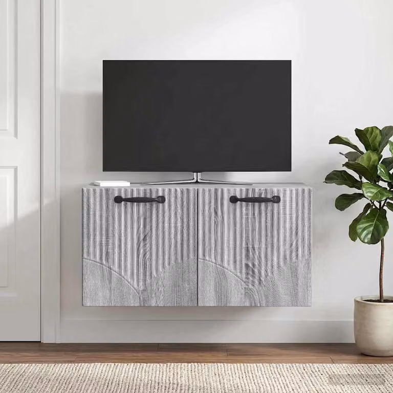 vidaXL Mobile Porta TV da Muro Moderno Grigio, L 59,5 cm x P 31 cm x H 30 cm