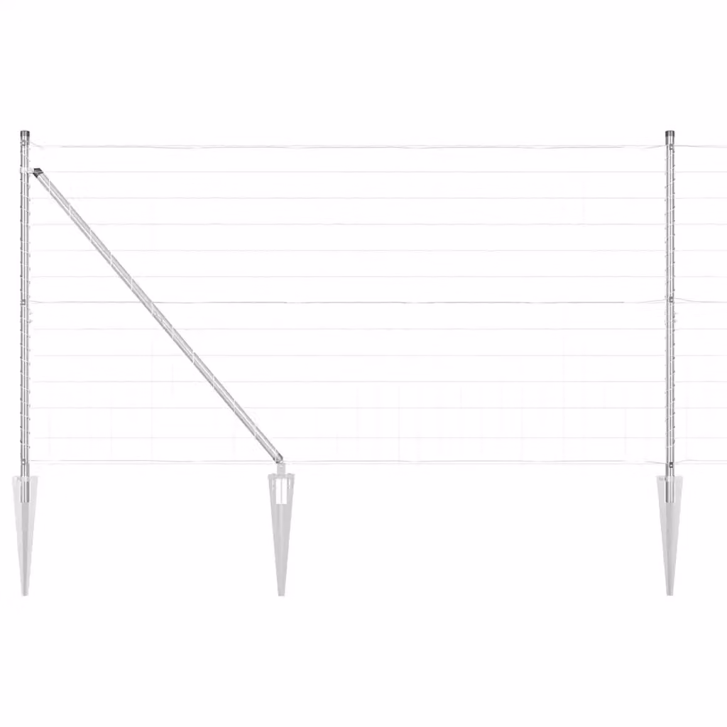 Recinzione vidaXL in acciaio zincato argento per installazione interrata, L: 10 m, H: 1,2 m, P: 0,75 m – 2