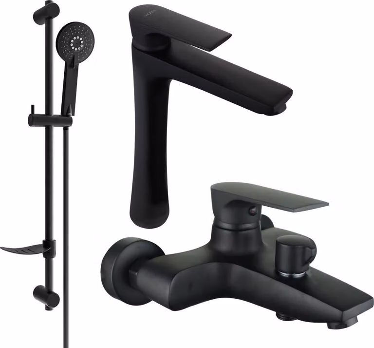 Mexen Axel DF40 set da bagno, nero - 73813DF40-70