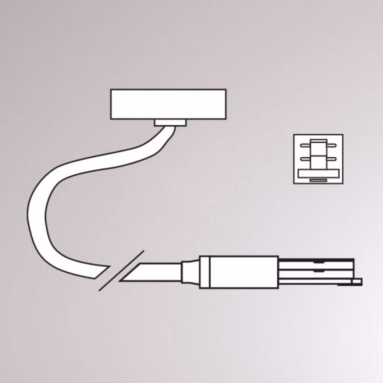 Molto Luce Alimentazione finale Volare cavo 2m rosone, bianco Kabelendeinspeisung, Bianco / Opale, Metallo, Sistema a binario