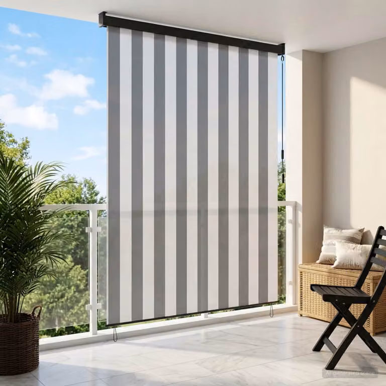 vidaXL Tenda a rullo Antracite e Bianco 80 x 250 cm