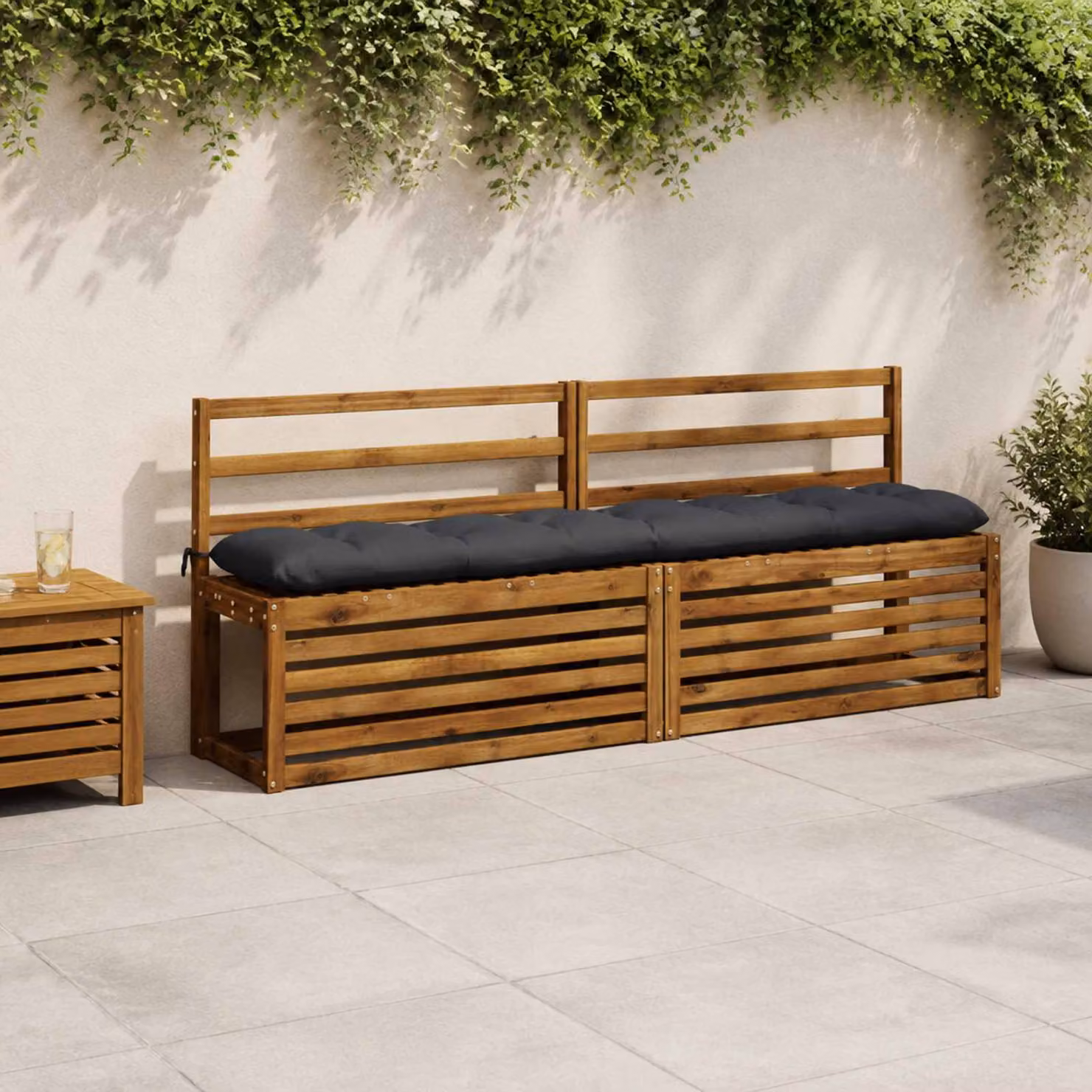 vidaXL Cuscino per panchina VIANEN 100% Poliestere Blu Scuro
