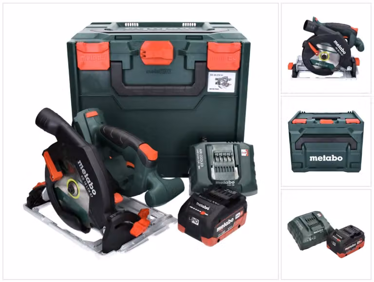 Metabo KS 18 LTX 57 Sega circolare a batteria 18 V 165 mm + 1x batteria 5,5 Ah + caricabatterie + metaBOX