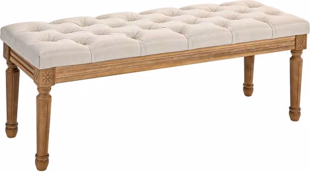 Letto imbottito con testiera Minimal colore crema L/P/H: 120 x 41 x 48 cm