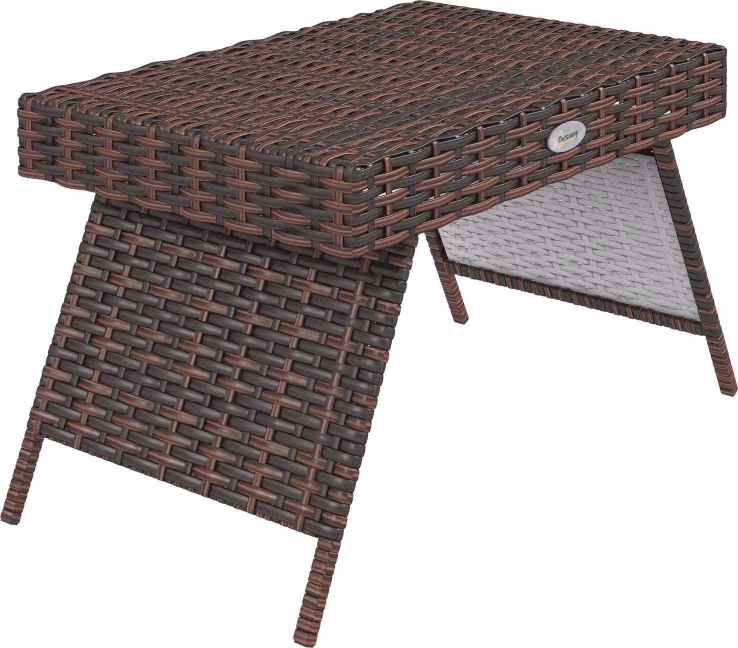 Tavolo Da Giardino In Rattan Tavolo Pieghevole Resistente Alle Intemperie Marrone 60X41X41 Cm