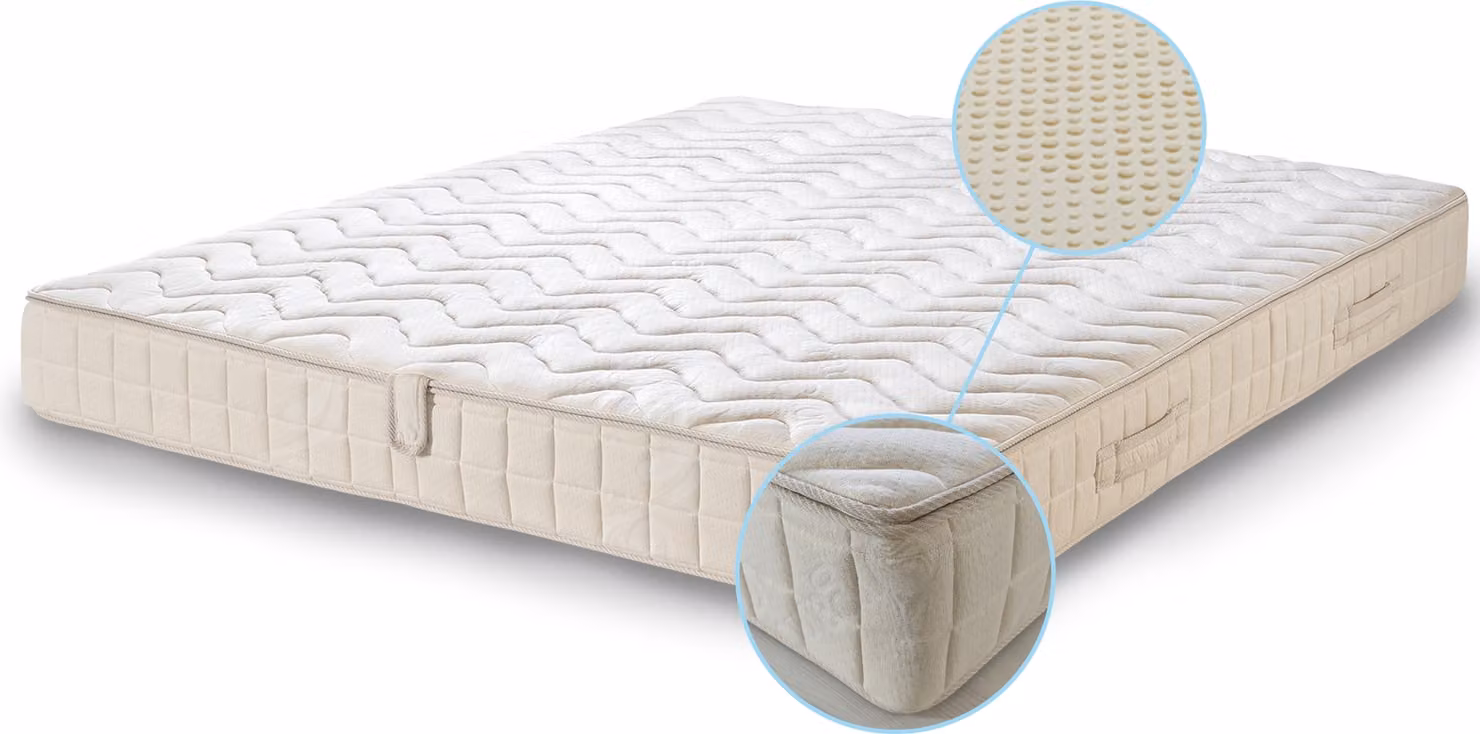 Materasso in lattice naturale Natura 100x200, altezza 20 cm, durezza H2, mediamente duro