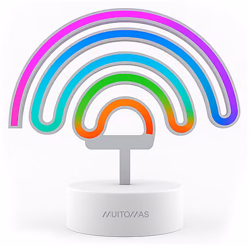 Lampada a LED Muyitomas Arcobaleno RGB con ricarica USB-C, Bianco e Multicolore, da parete