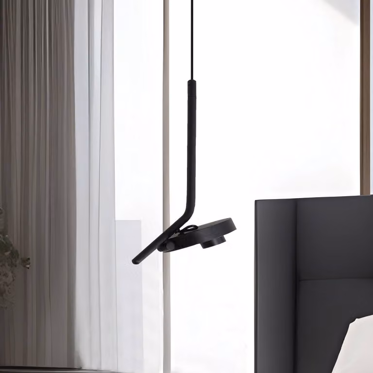 Viokef Lampada LED a sospensione Factory, nera, Ø 15 cm, metallo Factory, Nero, Soggiorno / Sala da pranzo, Metallo, Moderno