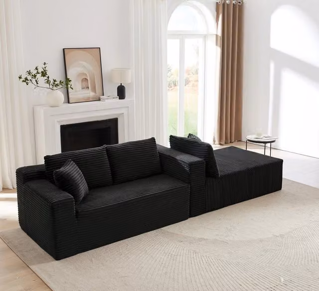 Divano angolare 3 posti con chaise longue ¨C Minimal ¨C imbottito in memory foam