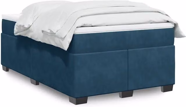 Giroletto a Molle con Materasso Blu Scuro 120x190 cm in Velluto 3285273