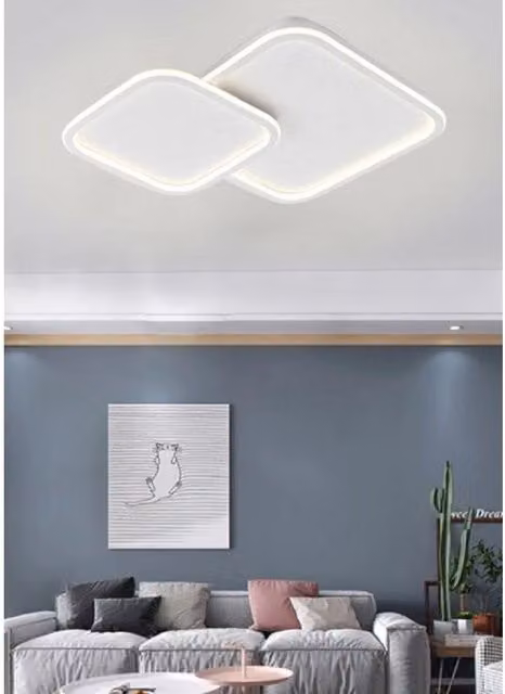 Plafoniera a LED Trade Shop Design a 2 Rombi Bianco Moderno 60 W Pn-24-3c