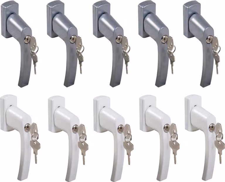 5x Maniglia per finestra bloccabile Maniglia per finestra di sicurezza Porta del balcone di sicurezza per bambini, Colore: Bianco