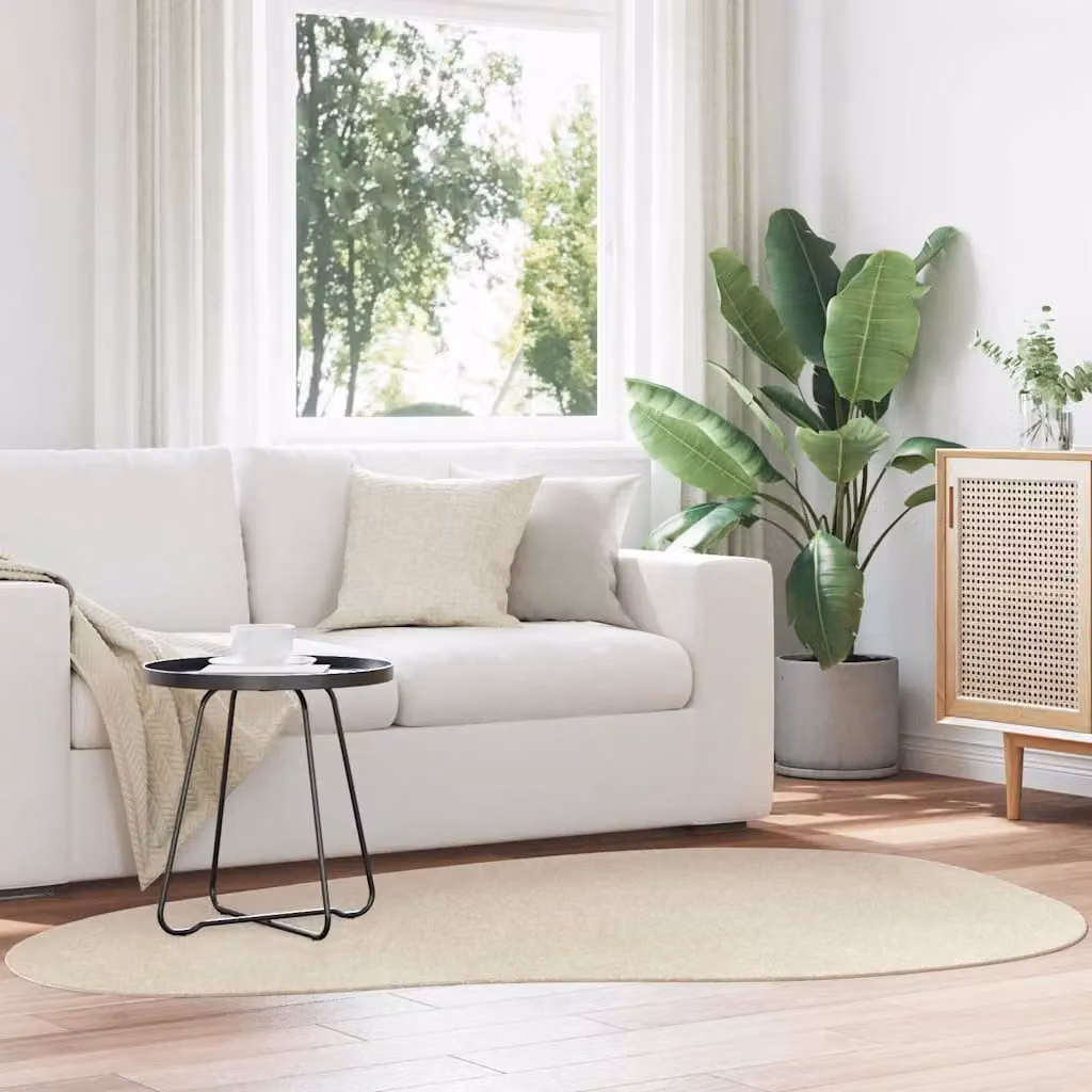 Tappeto moderno vidaXL HUARTE beige in poliestere, L 140 x P 200 cm