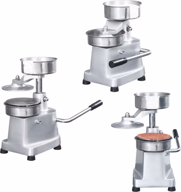 Pressa per Hamburger vidaXL in Alluminio presso con Base Antiscivolo e 500 Fogli di Carta Cerata, Diametro: 13 cm, Colore: Argento