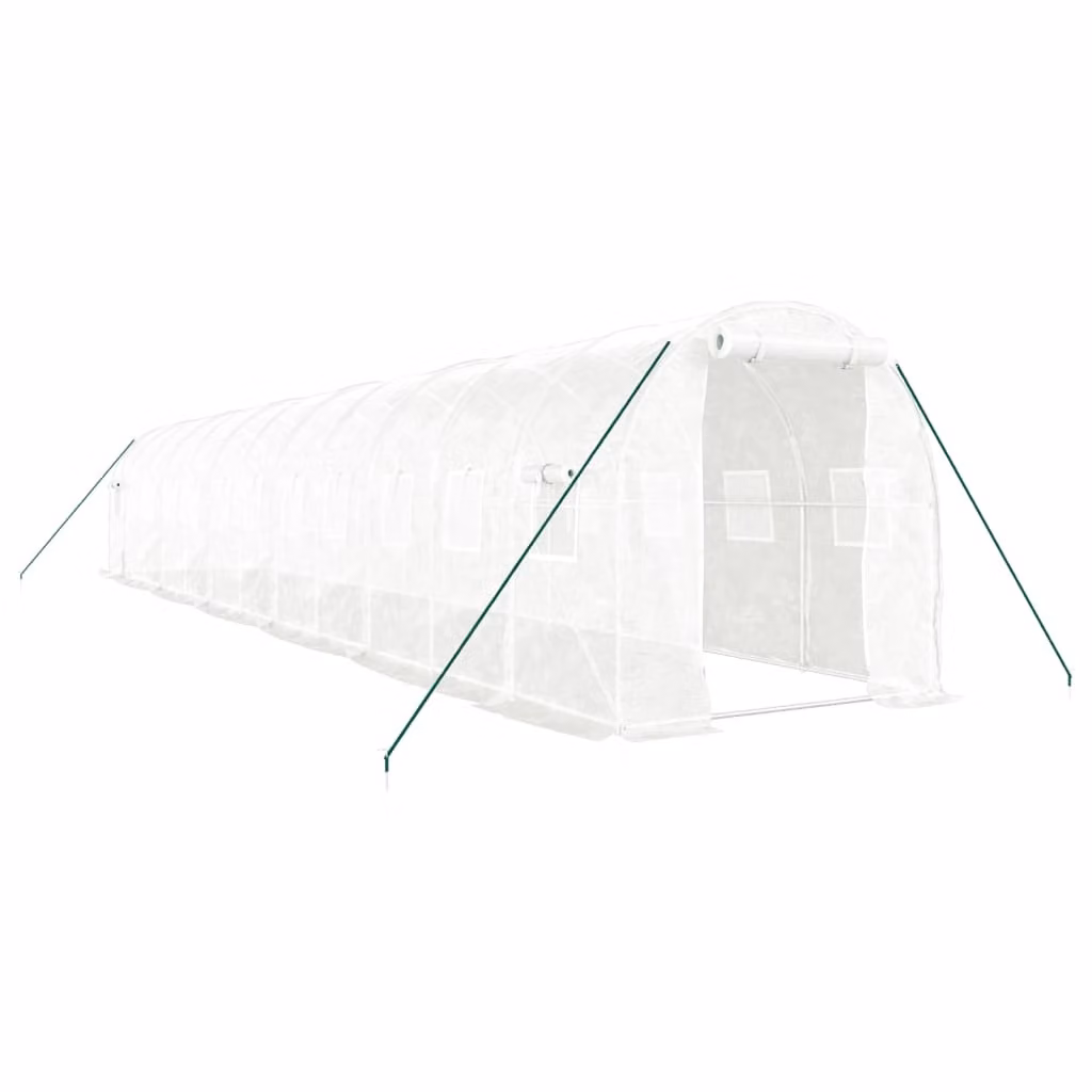 Serra con Telaio in Acciaio Bianco 24 m² 12x2x2 m