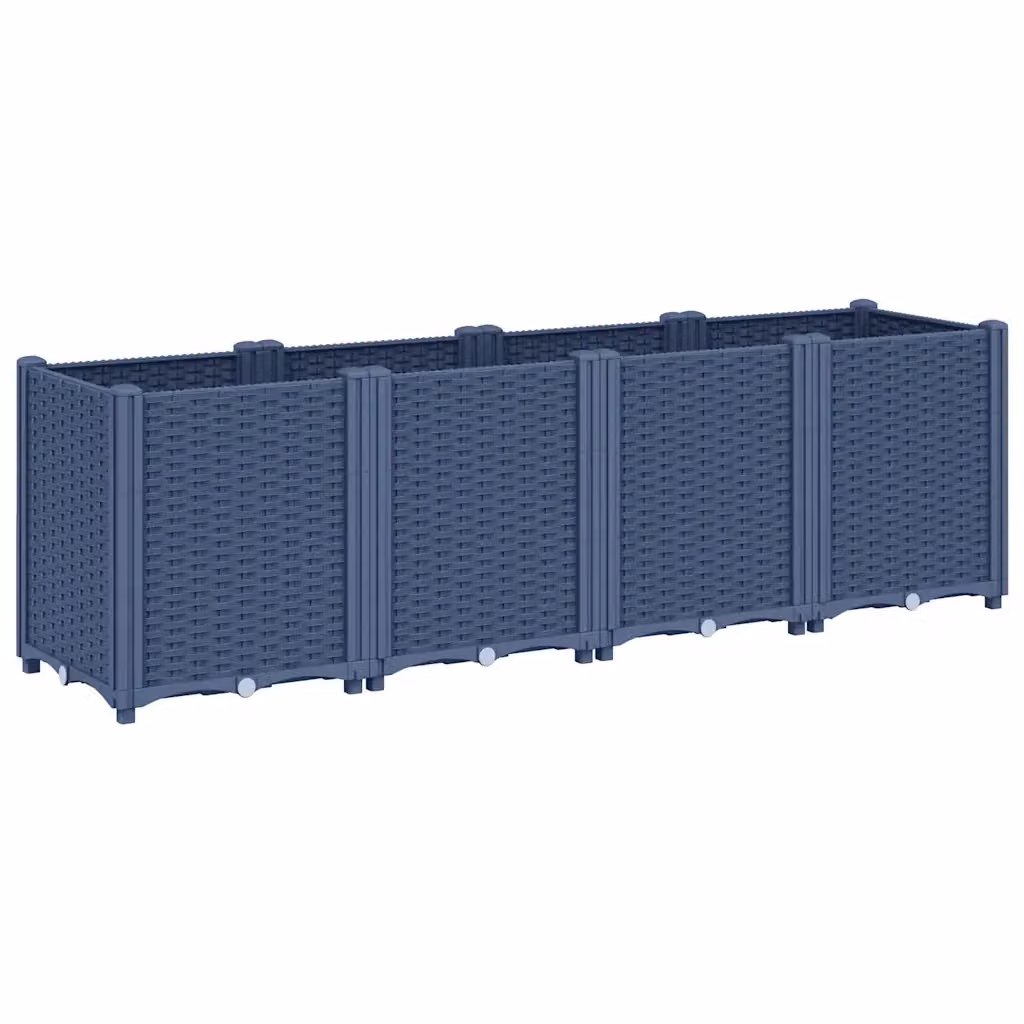 Fioriera da giardino Design Mania per piante e rampicanti, colore grigio blu, L: 160 cm, P: 40 cm, H: 53 cm – 2