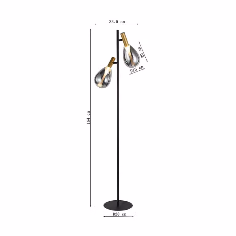 KARE Lampada da terra Fari, Chiaro / Trasparente, Soggiorno / Sala da pranzo, Vetro, Moderno, Lampada da terra
