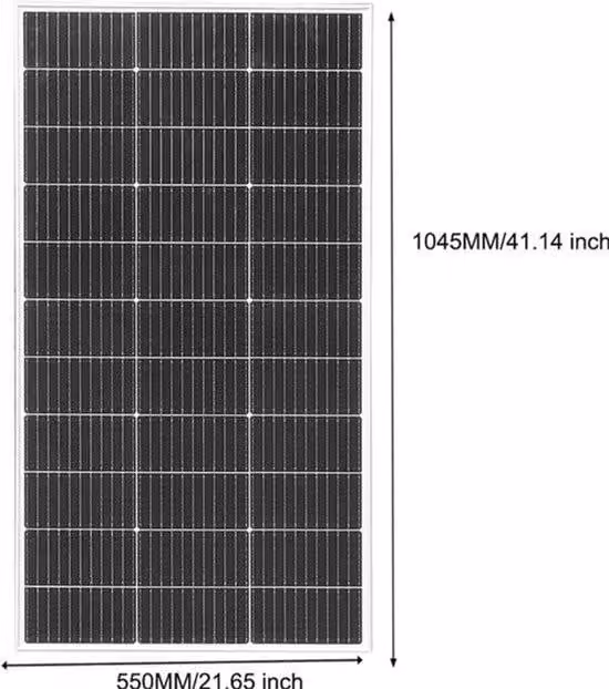 Pannello solare da 120 W per sistemi a 12 Volt, con vetro temperato e struttura resistente agli agenti atmosferici