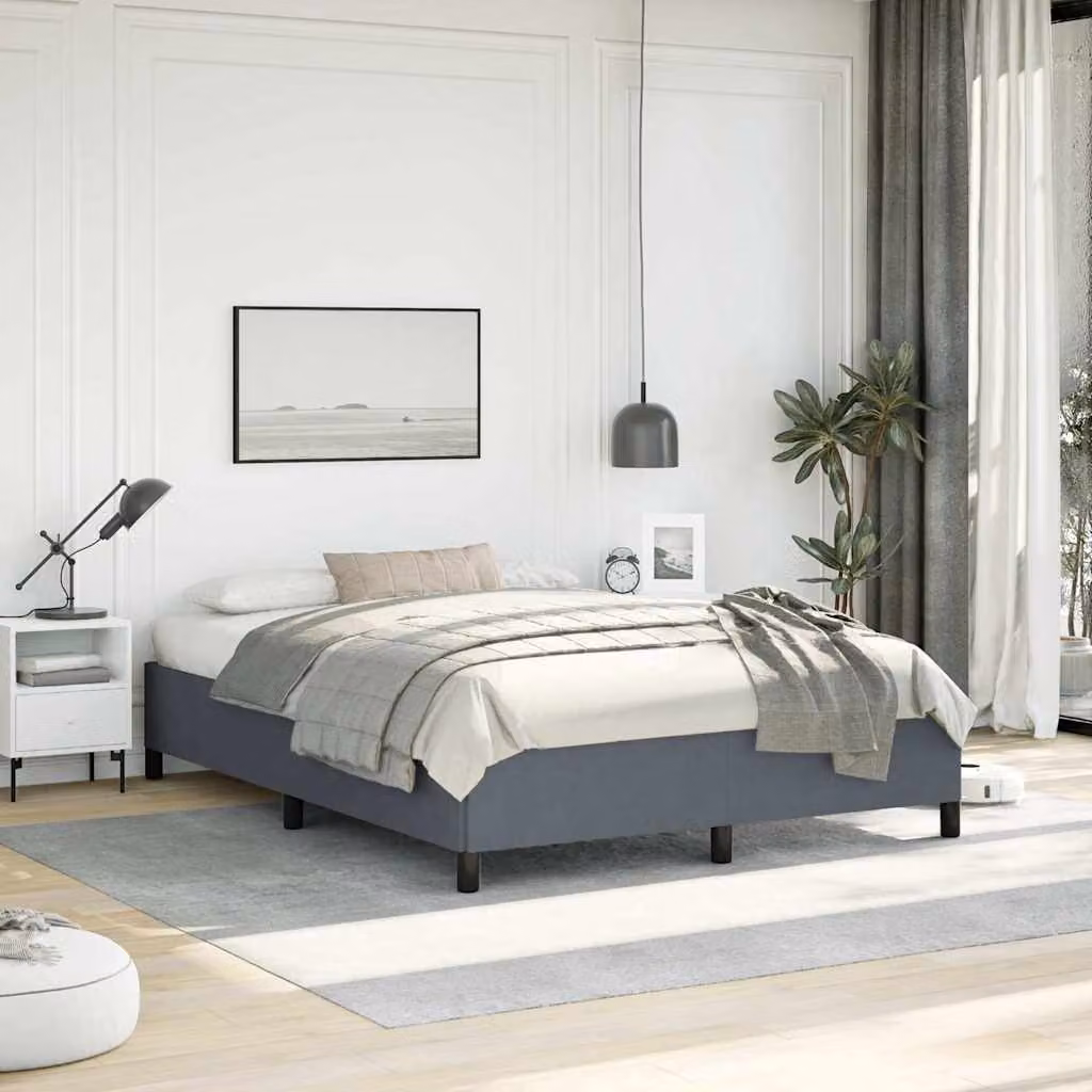 vidaXL Struttura letto imbottita in velluto Grigio L: 140 cm, P: 193 cm