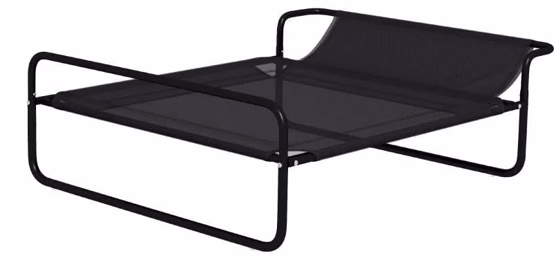Cuccia per cani con rivestimento in rete traspirante e design rialzato | Colore: Nero | Dimensioni: 69x91x29 cm