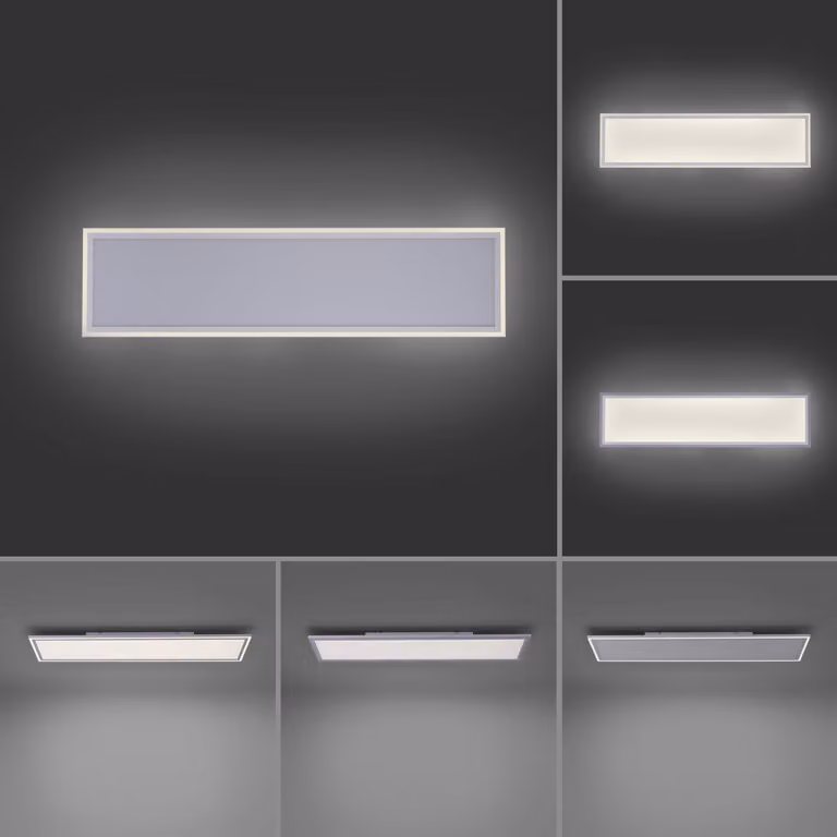 Plafoniera LED, pannello, dimmerabile, telecomando, L 121,4 cm