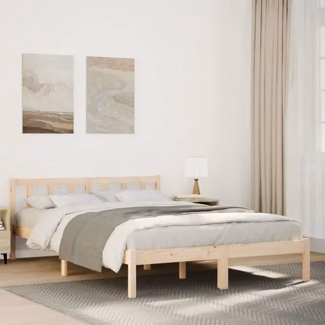 Letto Extra Lungo in Legno di Pino Design Mania L: 145.5 cm, P: 215.5 cm, H: 69.5 cm
