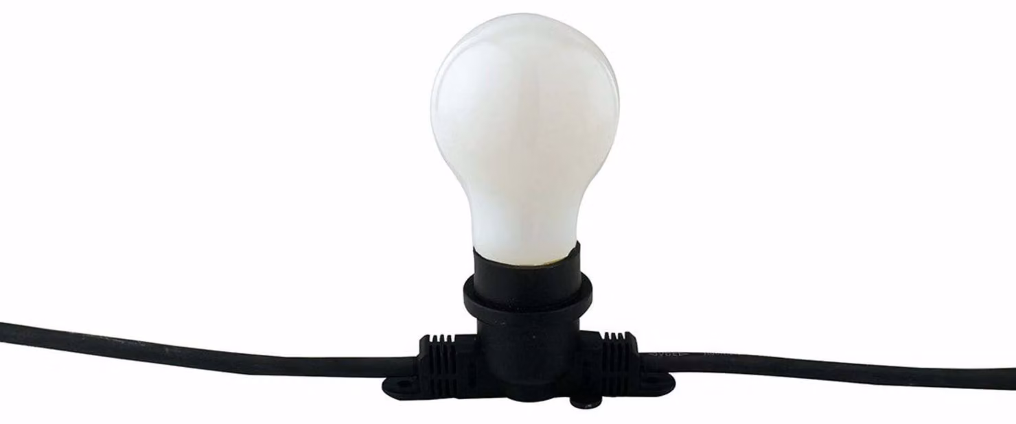 Catena luminosa da esterno PICNIC nera con 10 luci, attacco E14