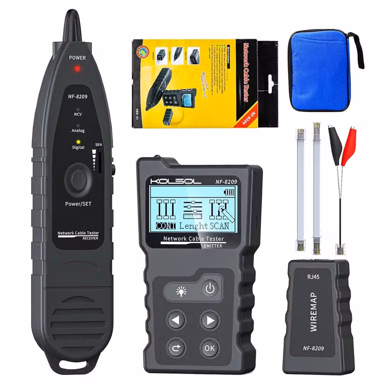 Tester per cavi di rete, test POE, misurazione della lunghezza, NF-8209