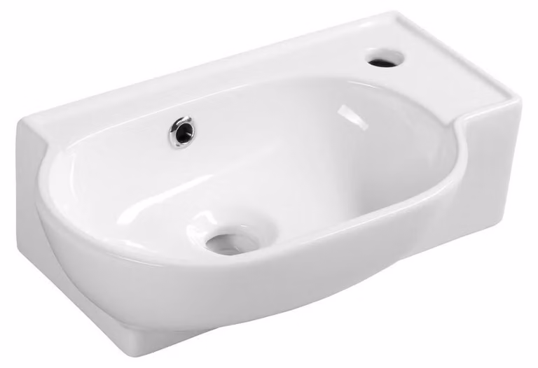 Lavabo angolare in Vetroceramica YUMO 45x28cm, bianco