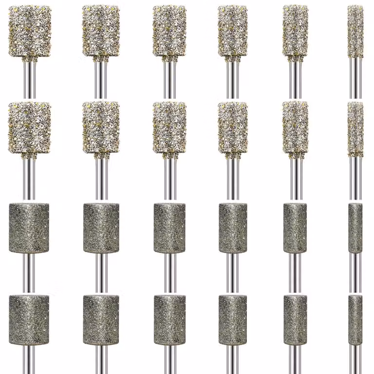 Set di 24 punte diamantate per smerigliatura - Kit per la lavorazione della pietra - Utensile rotante - Adatto per vetro/Vetroceramica - Elevata capacità di taglio - Accessori per la smerigliatura