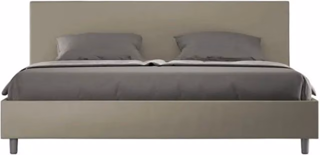 Letto con rete imbottito 180x200 similpelle cappuccino Adele
