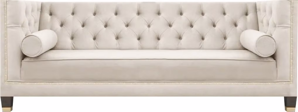Chesterfield Weiß Sofa Couch Dreisitze Wohnzimmer Designer Möbel