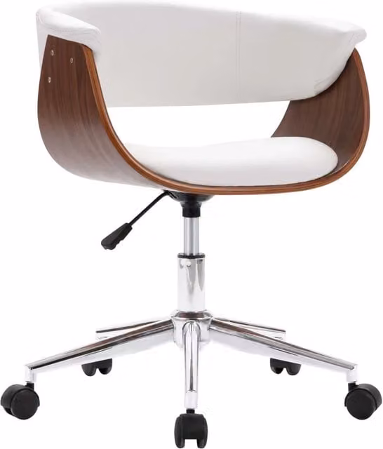 Sedia da Gaming e Ufficio Girevole a 360 Gradi in Similpelle Bianca e Nera con Struttura in Legno e Metallo, H 110 x L 59,5 x P 58 cm