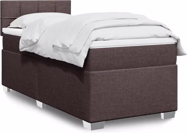 Letto Ibrido vidaXL con Giroletto a Molle e Materasso, Marrone e Bianco, L/P/H: 90 x 200 cm