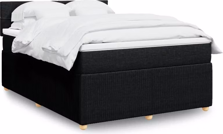 Maison Exclusive - Letto boxspring con materasso nero 140x200 cm Tessuto