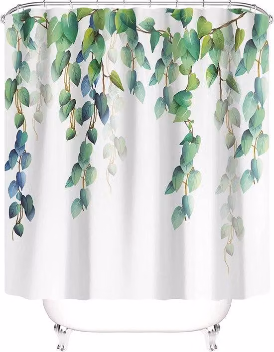 Tenda da doccia in tessuto resistente alla muffa, verde, 180x200 cm