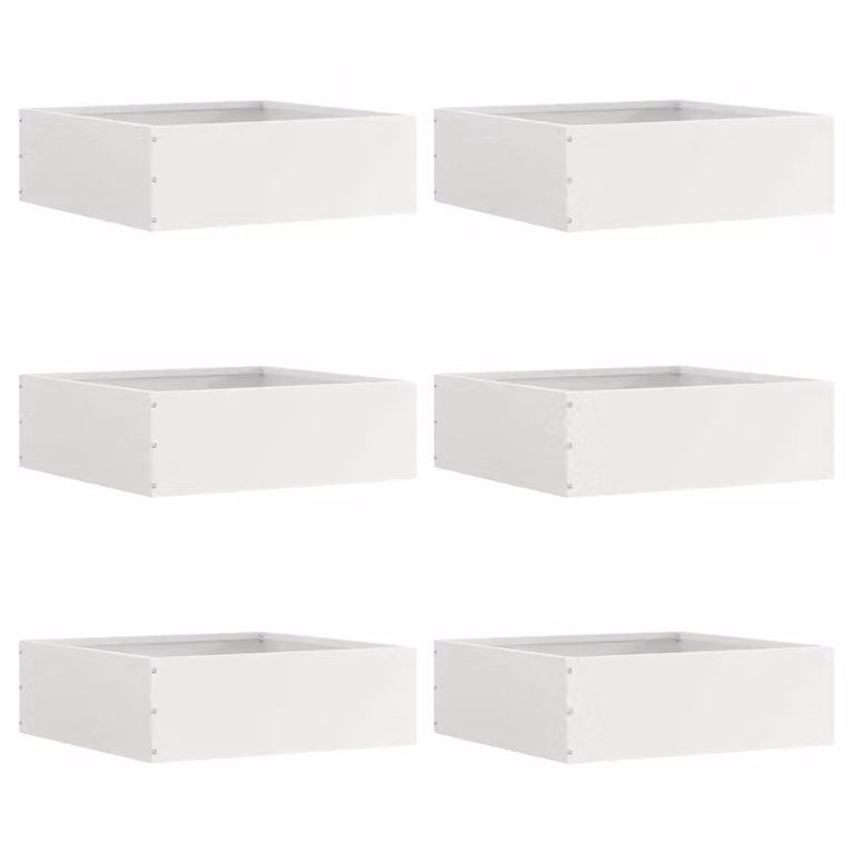 Set di 6 bordure per prato vidaXL in acciaio bianco, L/P/H: 40 x 40 x 13 cm