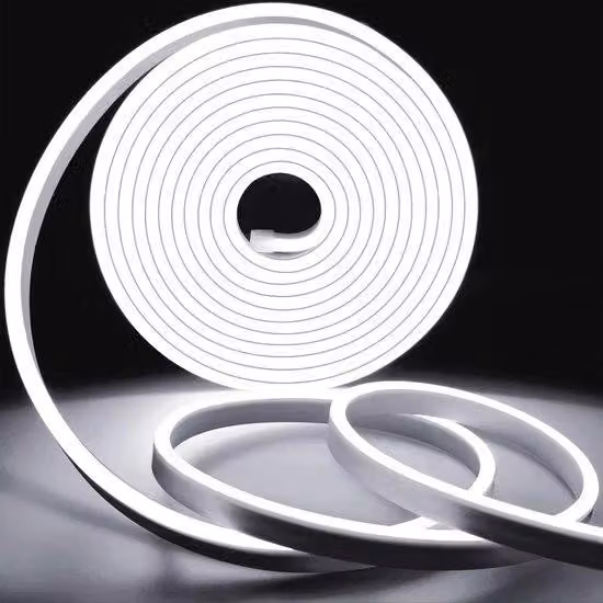 Striscia LED neon flessibile da 10 m, bianco freddo, per camere da letto ed esterni