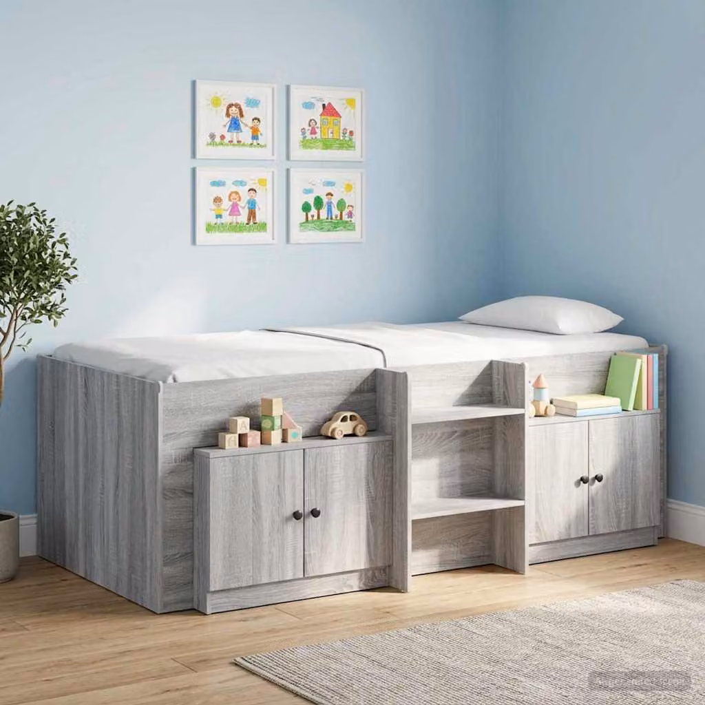 Set di 2 armadi di stoccaggio per letto a soppalco vidaXL colore grigio Sonoma L/P/H: 66 x 48 x 35 cm