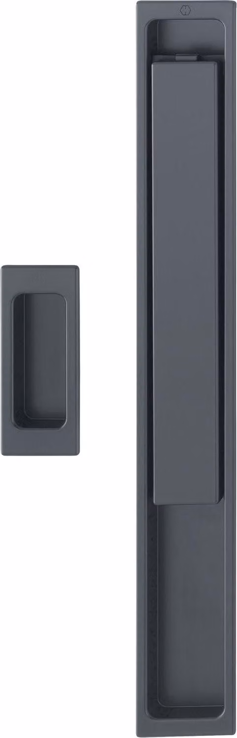 HOPPE set di sollevamento e scorrimento AUSTIN maniglia a conchiglia, alluminio nero opaco