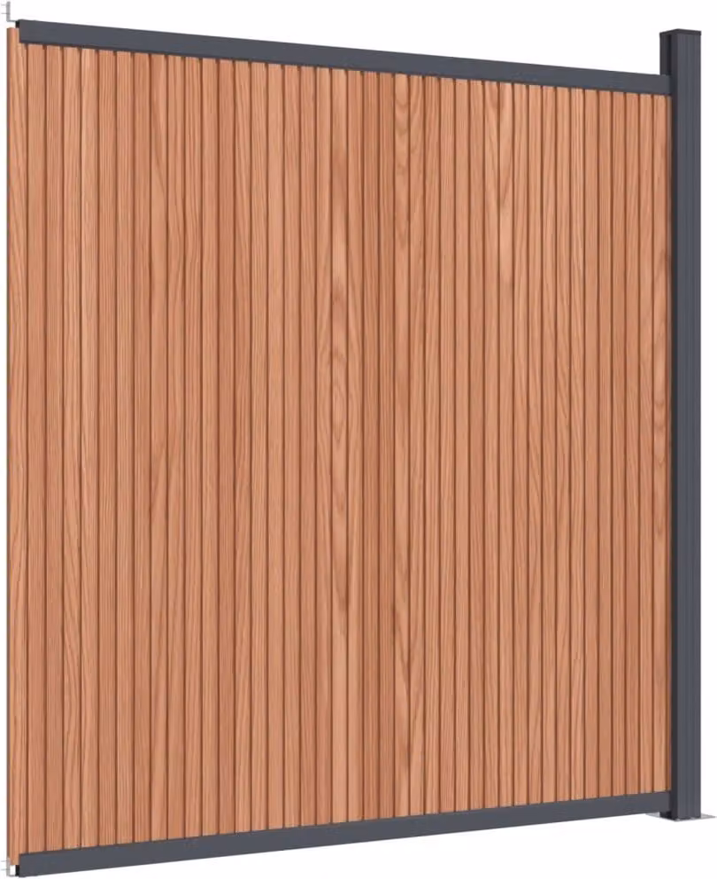 Pannello di Recinzione Marrone 173x186 cm in WPC