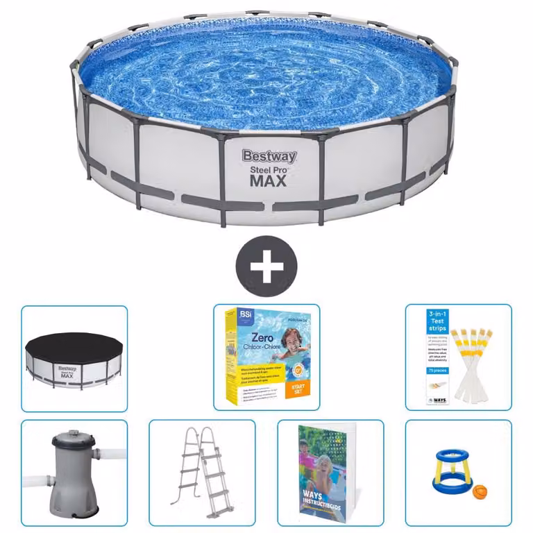 Piscina gonfiabile Bestway Steel Pro MAX, rotonda, 457x122 cm, composta da 6 parti, modello S529