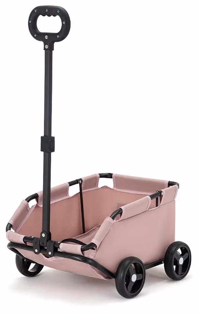 Carrello per cani, maniglia regolabile, struttura pieghevole compatta, colore rosa