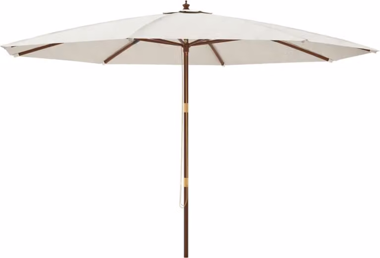 Ombrellone da Giardino con Palo in Legno Sabbia 400x273 cm