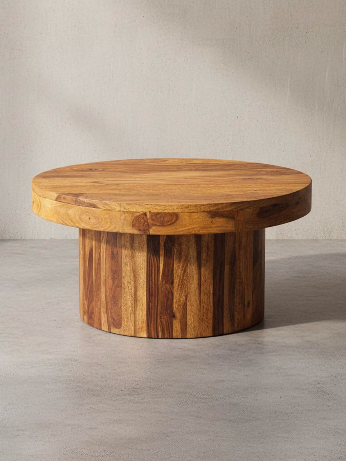 Tavolino da salotto 60x30x60 cm Tavolino in legno massello di sheesham, tavolino da salotto di design rotondo, tavolino da salotto marrone, tavolino da salotto