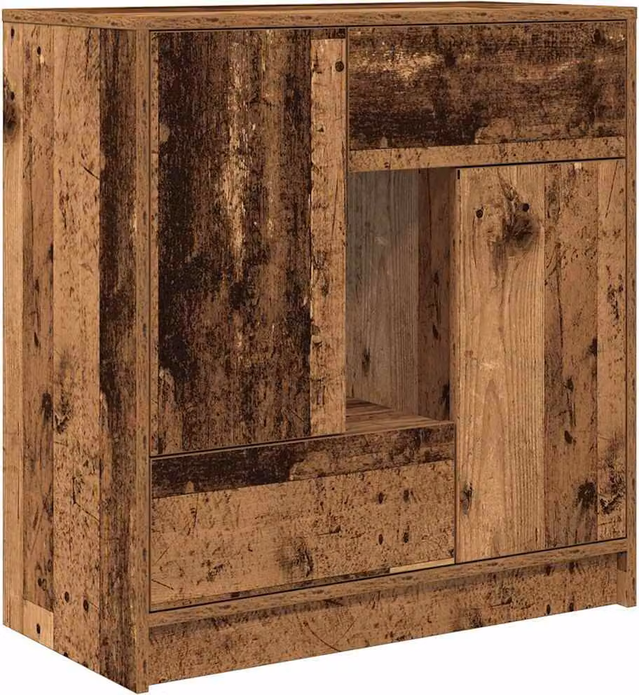 Credenza con Cassetti e Ante Legno Antico 70,5x34x74,5 cm