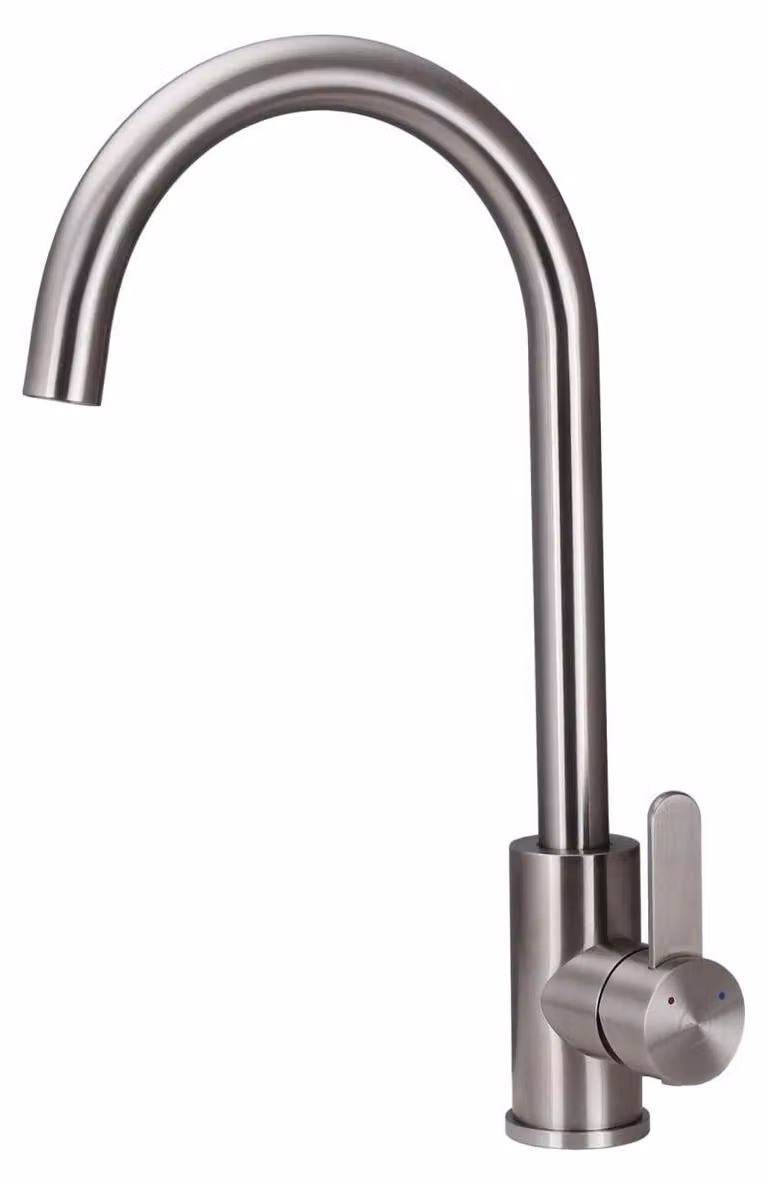 Miscelatore da cucina con bocchetta rotonda in acciaio inossidabile, modello Forma SS-1002-FM, marca Aquanello