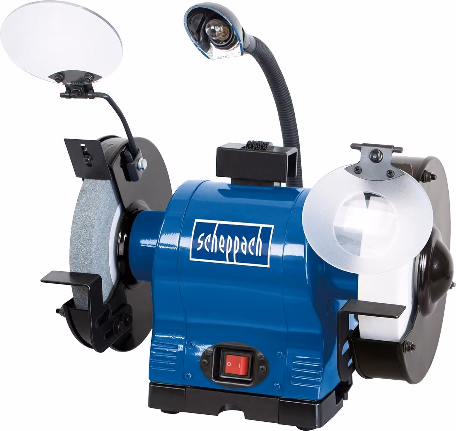 Smerigliatrice doppia Scheppach BG200AL | Motore a induzione da 550 watt | Pietra abrasiva Ø: 200 millimetri | Parascintille