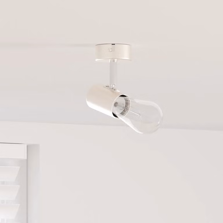 Faretto da soffitto vidaXL in metallo argento, regolabile, L: 6,5 cm x P: 6 cm x H: 11,5 cm