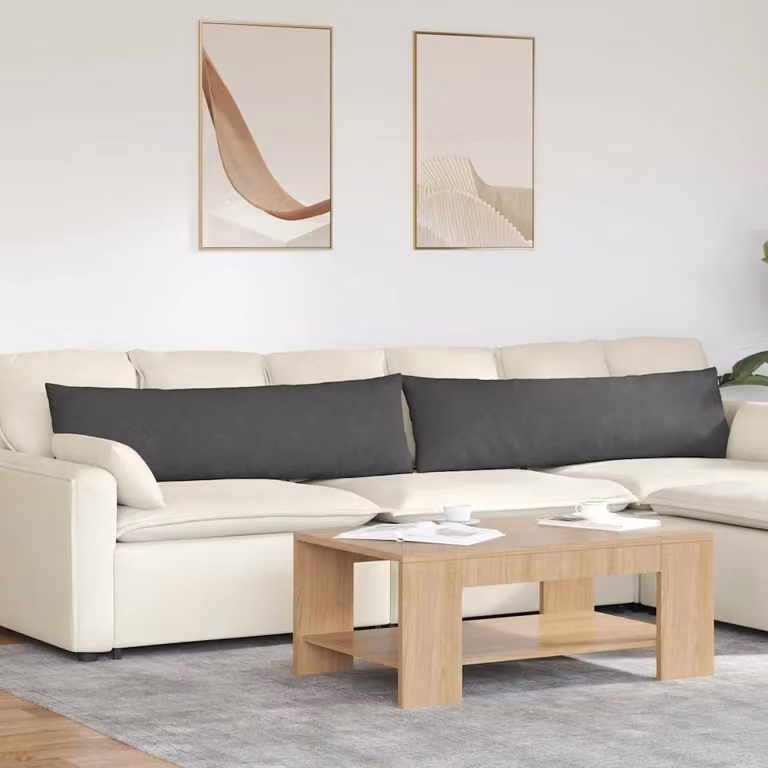 Set di 2 cuscini da divano vidaXL in velluto a coste grigio, L 145 cm x P 40 cm x H 40 cm